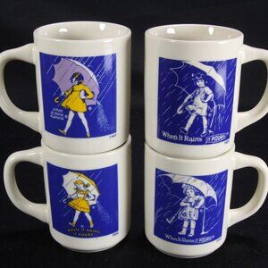 MORTON Salt Girl Era Mugs- Set of 4 (1914, 1921, 1956, 1968) COMPLETE SET